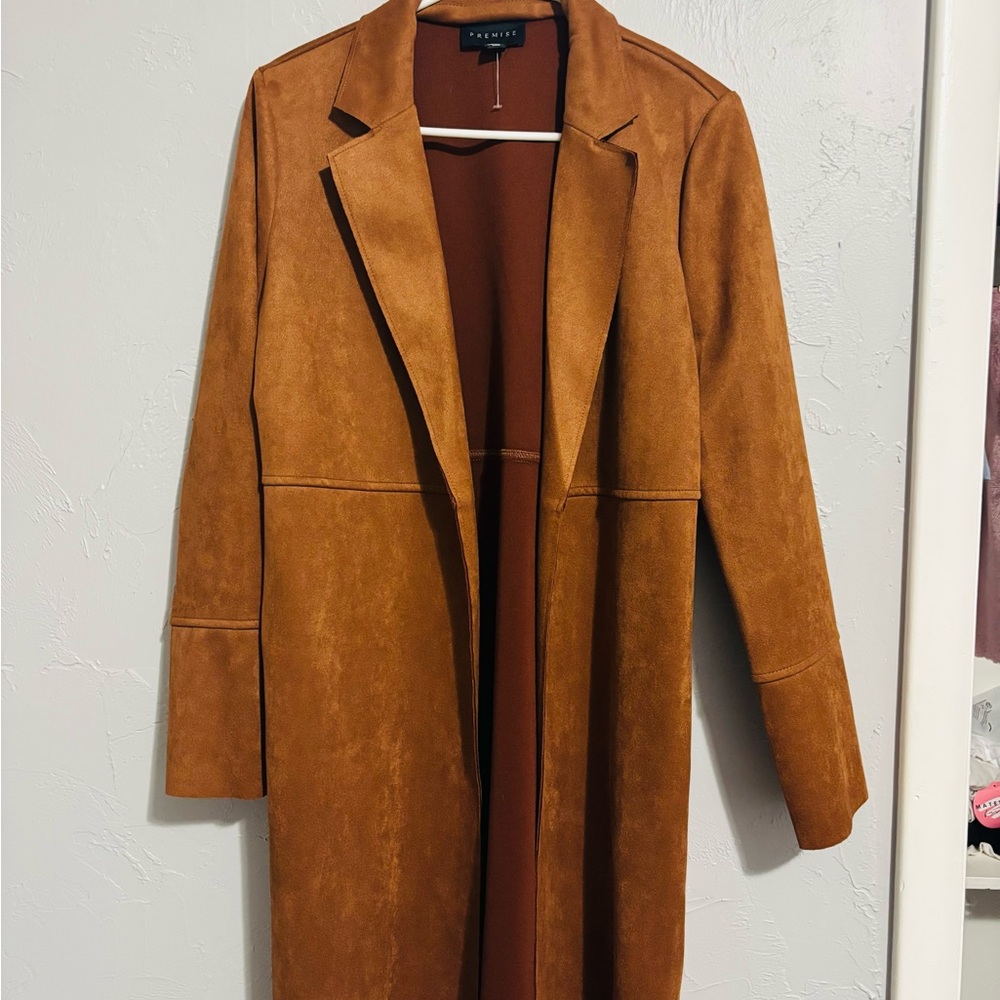 Premise Tan Suede Trench Coat